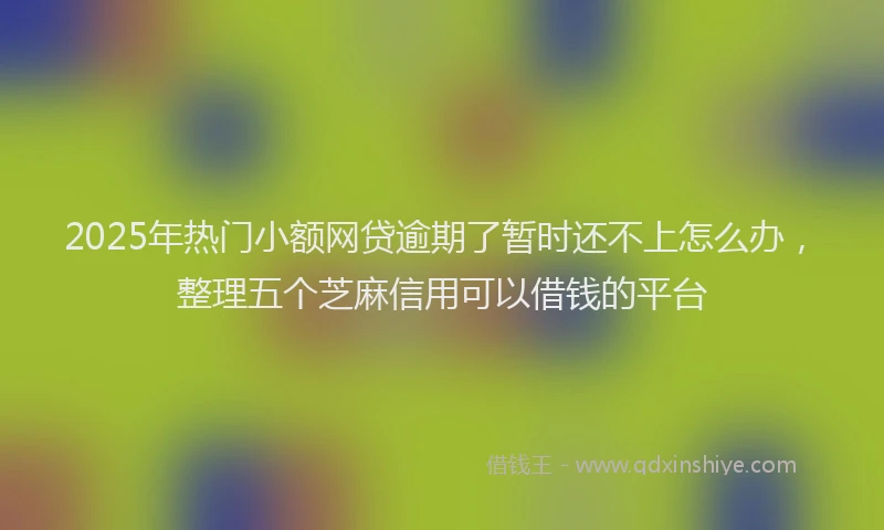 2025年热门小额网贷逾期了暂时还不上怎么办，整理五个芝麻信用可以借钱的平台