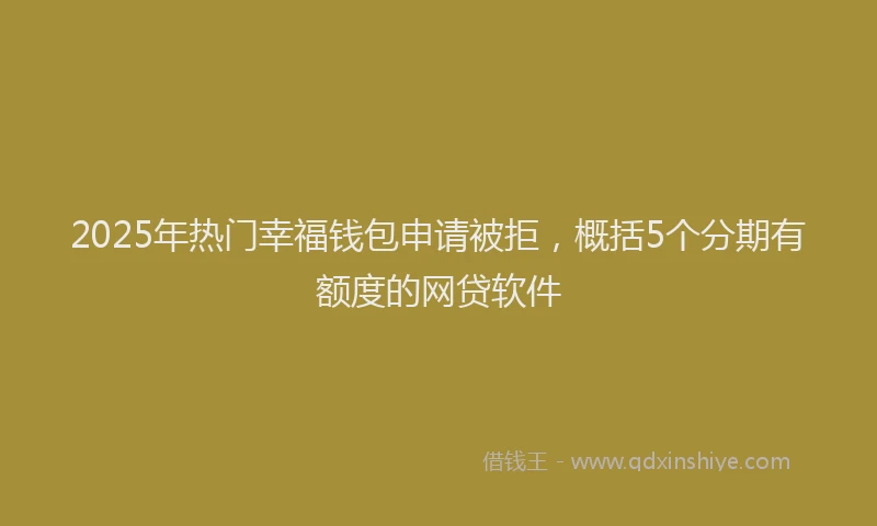 2025年热门幸福钱包申请被拒，概括5个分期有额度的网贷软件