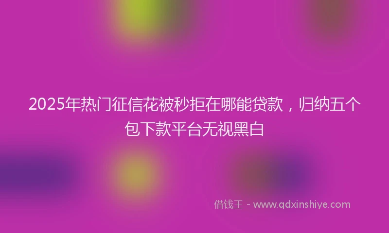 2025年热门征信花被秒拒在哪能贷款，归纳五个包下款平台无视黑白
