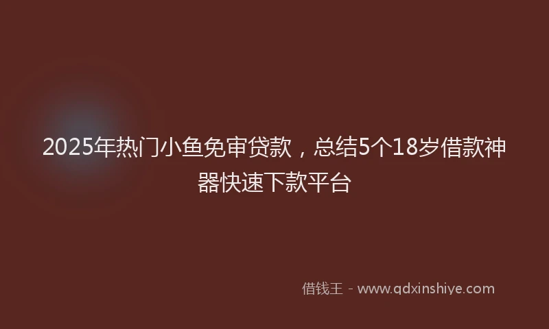 2025年热门小鱼免审贷款，总结5个18岁借款神器快速下款平台