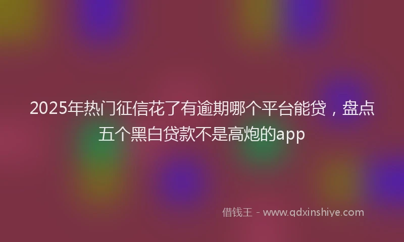2025年热门征信花了有逾期哪个平台能贷，盘点五个黑白贷款不是高炮的app