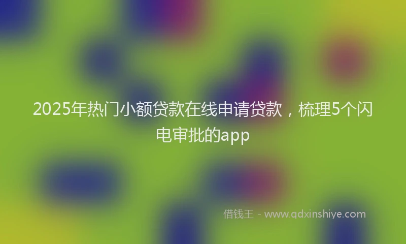 2025年热门小额贷款在线申请贷款,梳理5个闪电审批的app