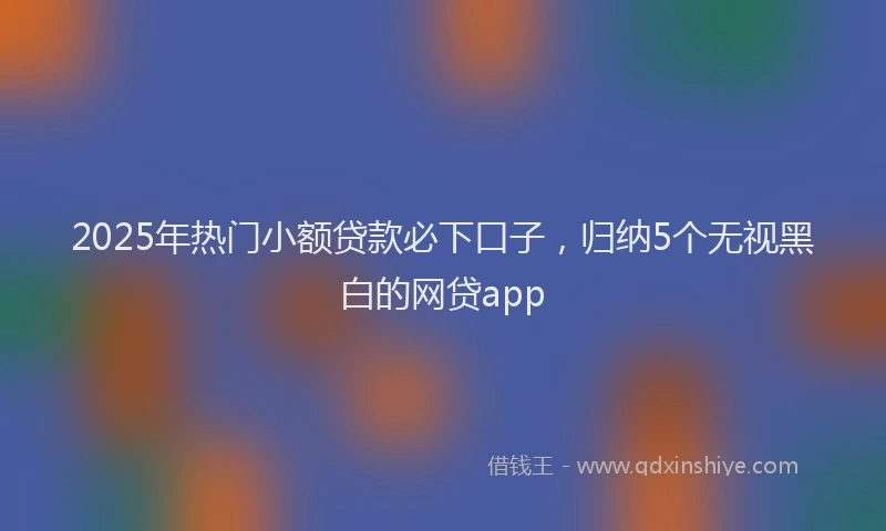 2025年热门小额贷款必下口子，归纳5个无视黑白的网贷app