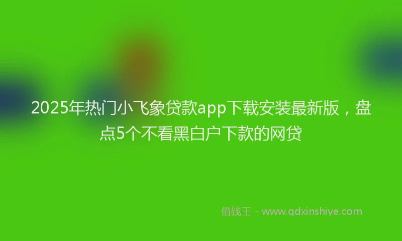 2025年热门小飞象贷款app下载安装最新版，盘点5个不看黑白户下款的网贷