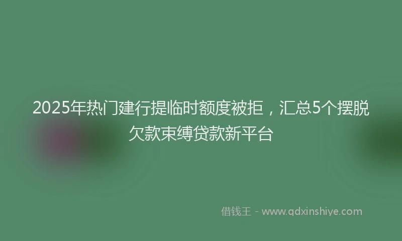 2025年热门建行提临时额度被拒，汇总5个摆脱欠款束缚贷款新平台