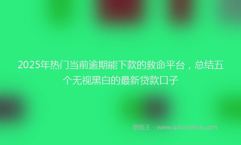 2025年热门当前逾期能下款的救命平台，总结五个无视黑白的最新贷款口子