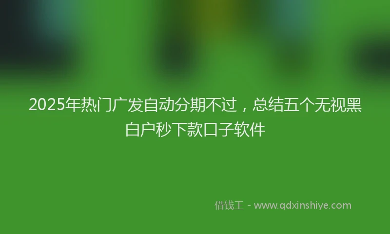 2025年热门广发自动分期不过，总结五个无视黑白户秒下款口子软件