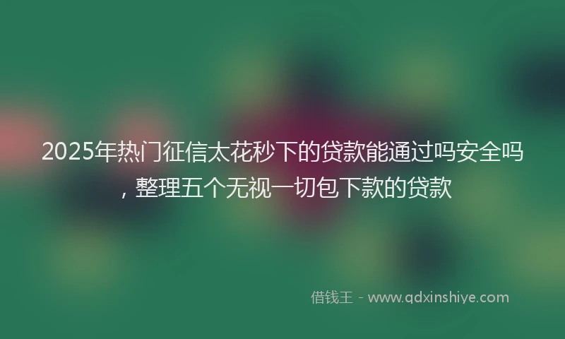 2025年热门征信太花秒下的贷款能通过吗安全吗，整理五个无视一切包下款的贷款