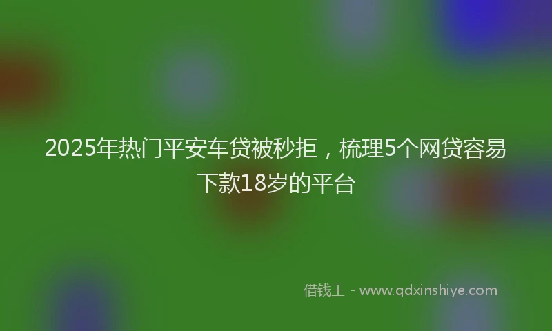 2025年热门平安车贷被秒拒，梳理5个网贷容易下款18岁的平台