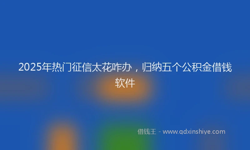2025年热门征信太花咋办，归纳五个公积金借钱软件