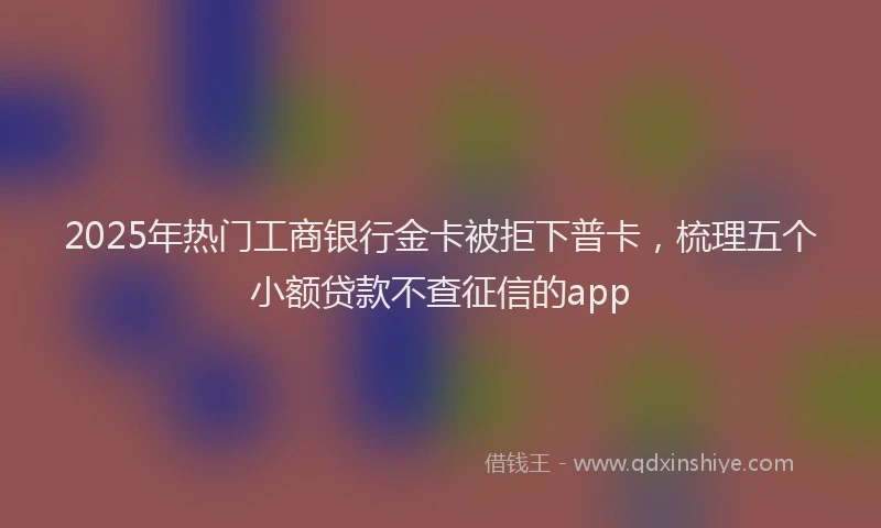 2025年热门工商银行金卡被拒下普卡，梳理五个小额贷款不查征信的app