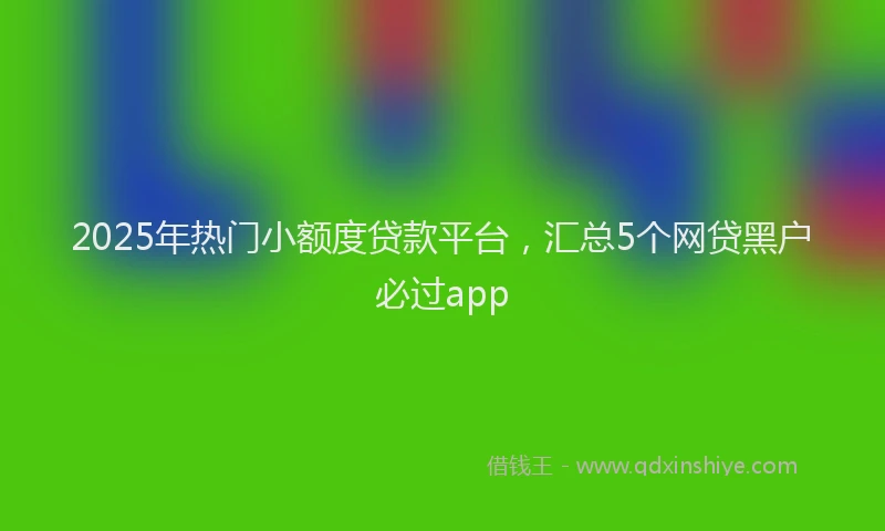 2025年热门小额度贷款平台，汇总5个网贷黑户必过app