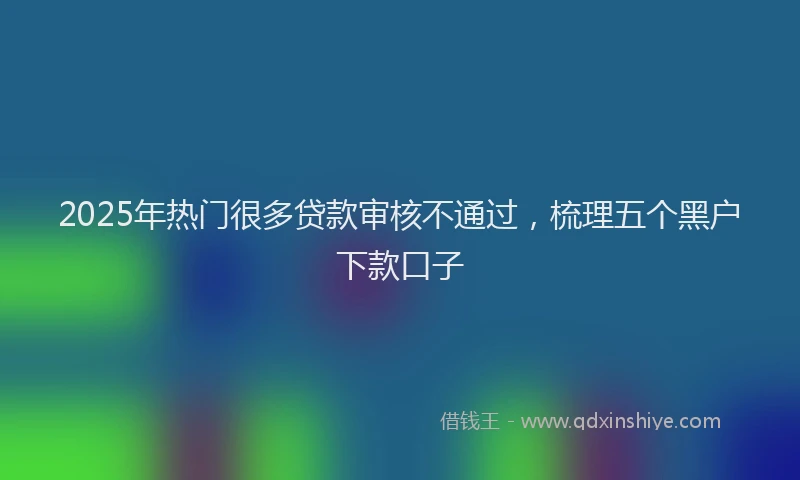 2025年热门很多贷款审核不通过，梳理五个黑户下款口子