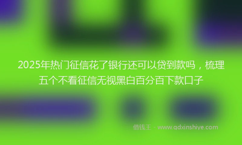 2025年热门征信花了银行还可以贷到款吗，梳理五个不看征信无视黑白百分百下款口子