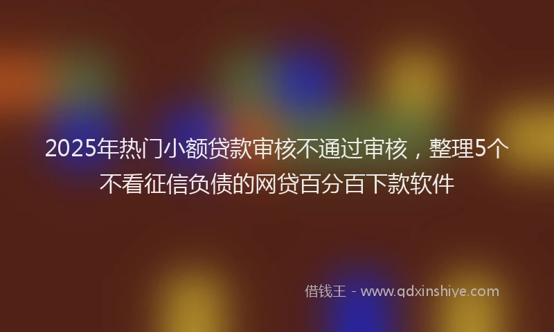 2025年热门小额贷款审核不通过审核，整理5个不看征信负债的网贷百分百下款软件