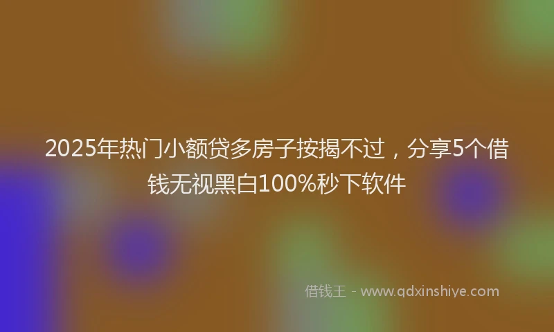 2025年热门小额贷多房子按揭不过，分享5个借钱无视黑白100%秒下软件