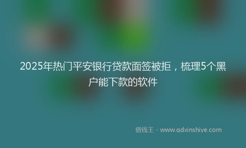 2025年热门平安银行贷款面签被拒，梳理5个黑户能下款的软件