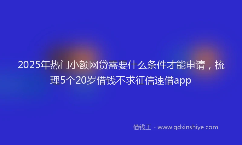 2025年热门小额网贷需要什么条件才能申请，梳理5个20岁借钱不求征信速借app