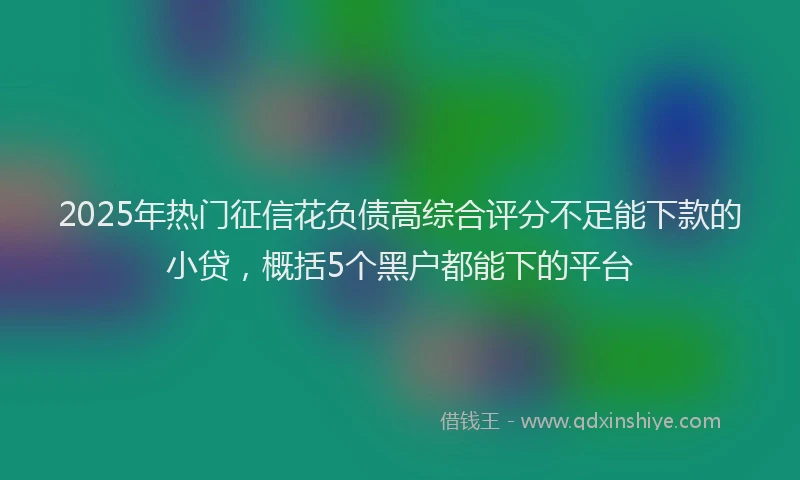 2025年热门征信花负债高综合评分不足能下款的小贷，概括5个黑户都能下的平台