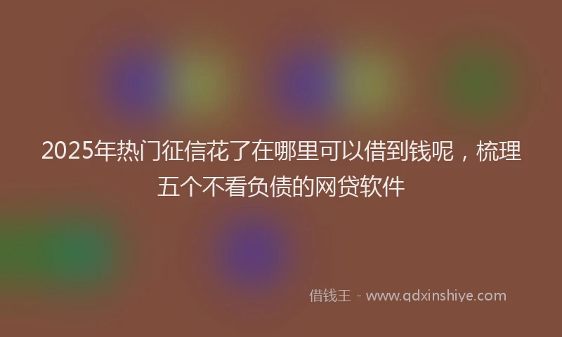 2025年热门征信花了在哪里可以借到钱呢，梳理五个不看负债的网贷软件