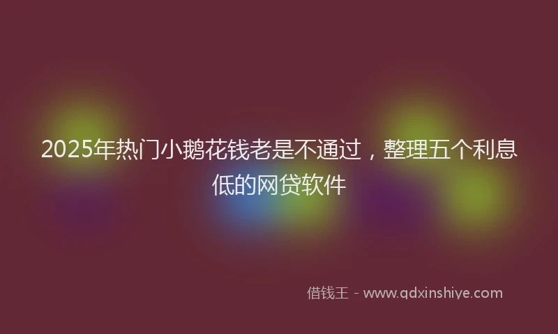 2025年热门小鹅花钱老是不通过，整理五个利息低的网贷软件