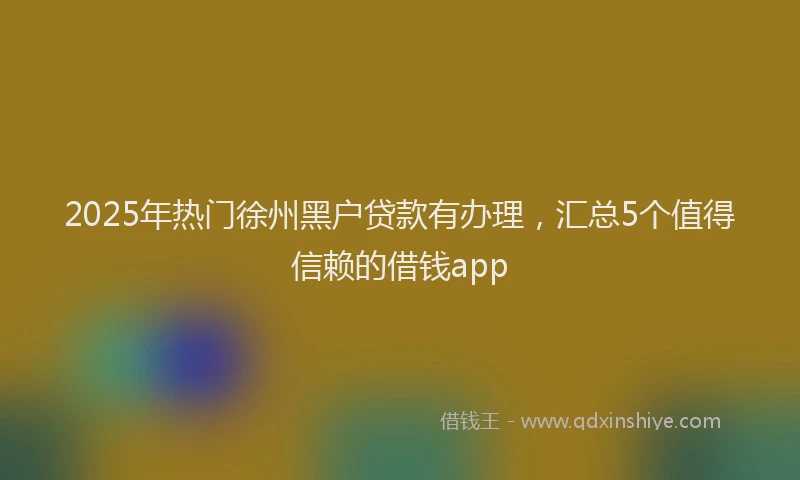 2025年热门徐州黑户贷款有办理，汇总5个值得信赖的借钱app