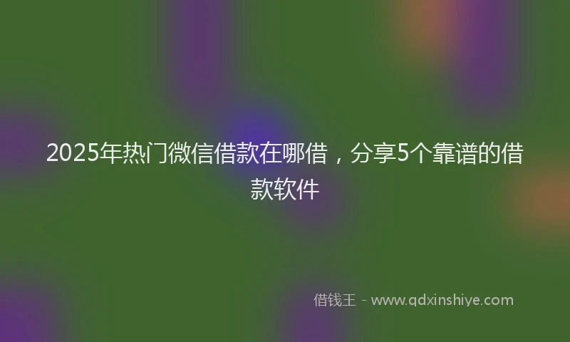 2025年热门微信借款在哪借，分享5个靠谱的借款软件
