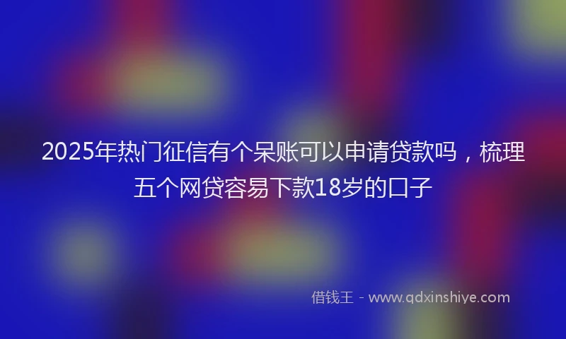2025年热门征信有个呆账可以申请贷款吗，梳理五个网贷容易下款18岁的口子