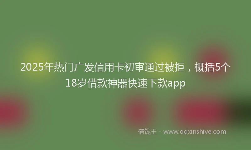 2025年热门广发信用卡初审通过被拒，概括5个18岁借款神器快速下款app