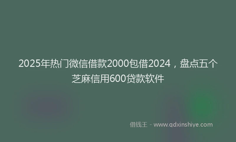 2025年热门微信借款2000包借2024，盘点五个芝麻信用600贷款软件