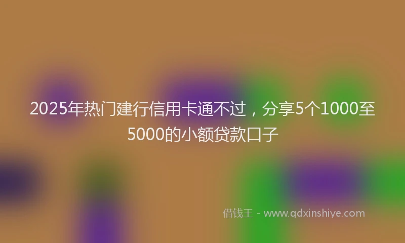 2025年热门建行信用卡通不过，分享5个1000至5000的小额贷款口子