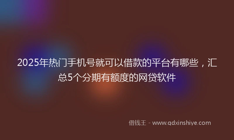2025年热门手机号就可以借款的平台有哪些，汇总5个分期有额度的网贷软件