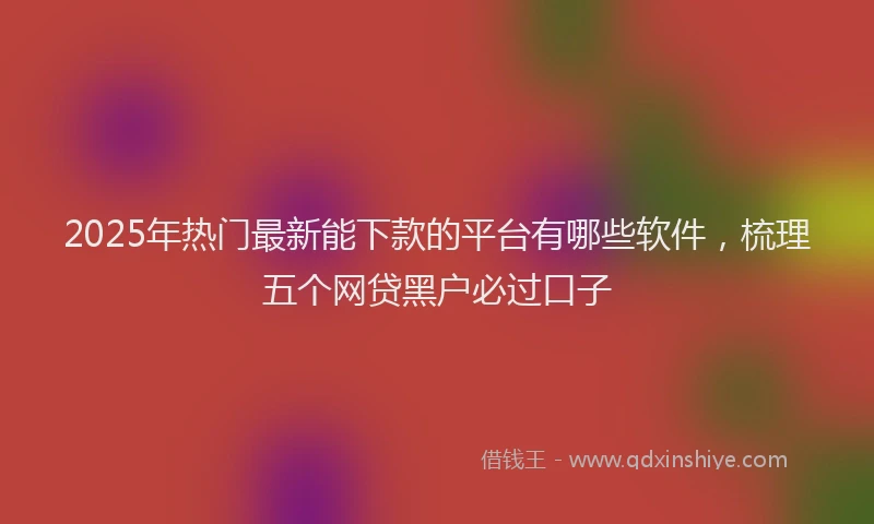 2025年热门最新能下款的平台有哪些软件，梳理五个网贷黑户必过口子