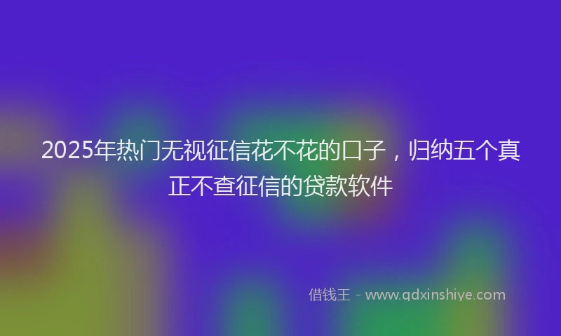 2025年热门无视征信花不花的口子，归纳五个真正不查征信的贷款软件