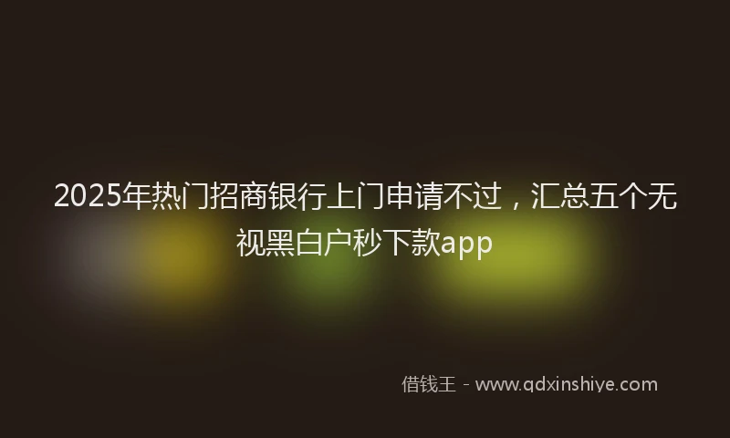 2025年热门招商银行上门申请不过，汇总五个无视黑白户秒下款app