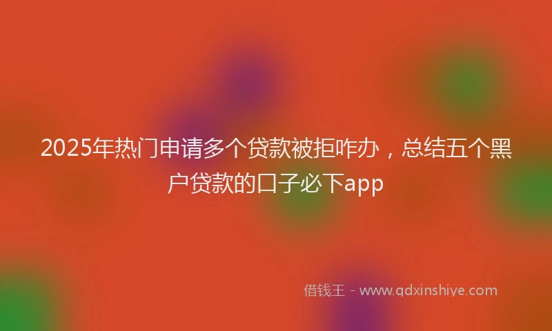 2025年热门申请多个贷款被拒咋办，总结五个黑户贷款的口子必下app