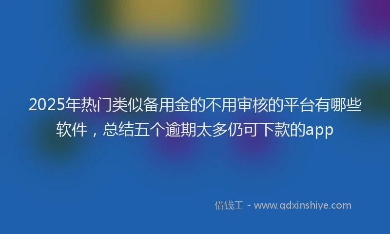 2025年热门类似备用金的不用审核的平台有哪些软件，总结五个逾期太多仍可下款的app