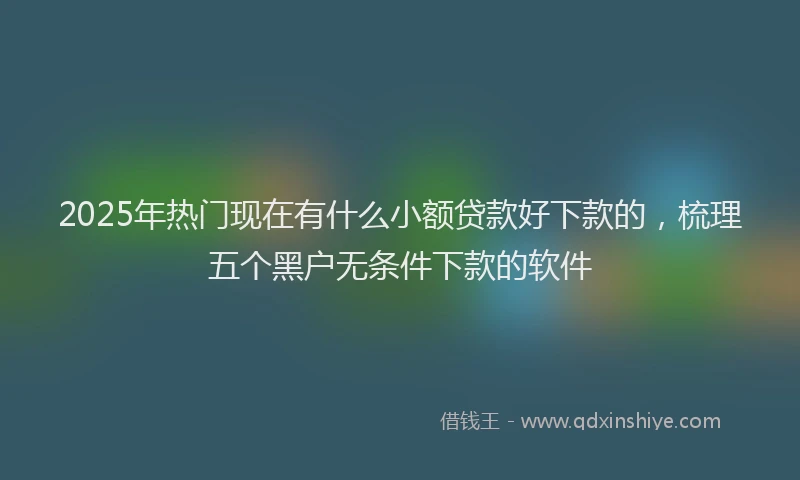 2025年热门现在有什么小额贷款好下款的，梳理五个黑户无条件下款的软件