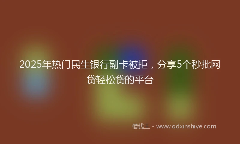 2025年热门民生银行副卡被拒，分享5个秒批网贷轻松贷的平台