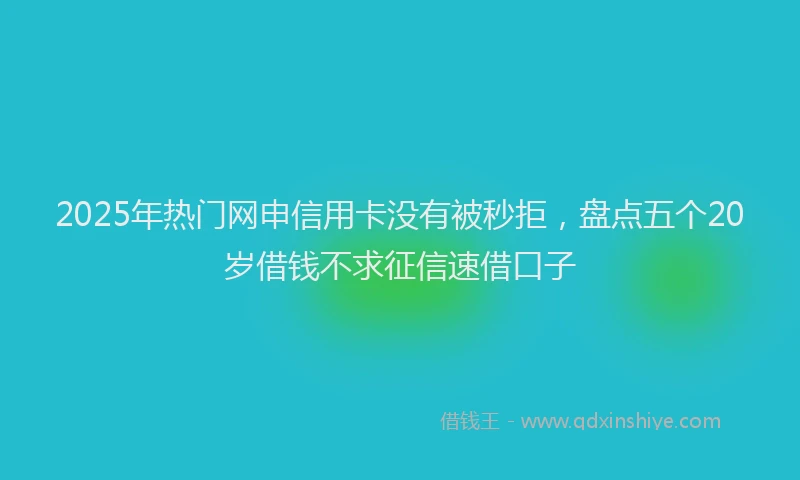 2025年热门网申信用卡没有被秒拒，盘点五个20岁借钱不求征信速借口子