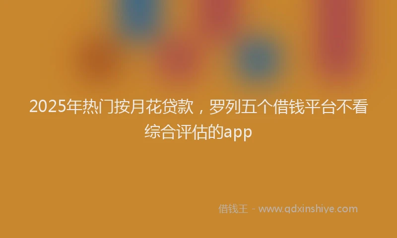 2025年热门按月花贷款，罗列五个借钱平台不看综合评估的app