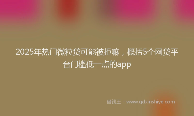 2025年热门微粒贷可能被拒嘛，概括5个网贷平台门槛低一点的app