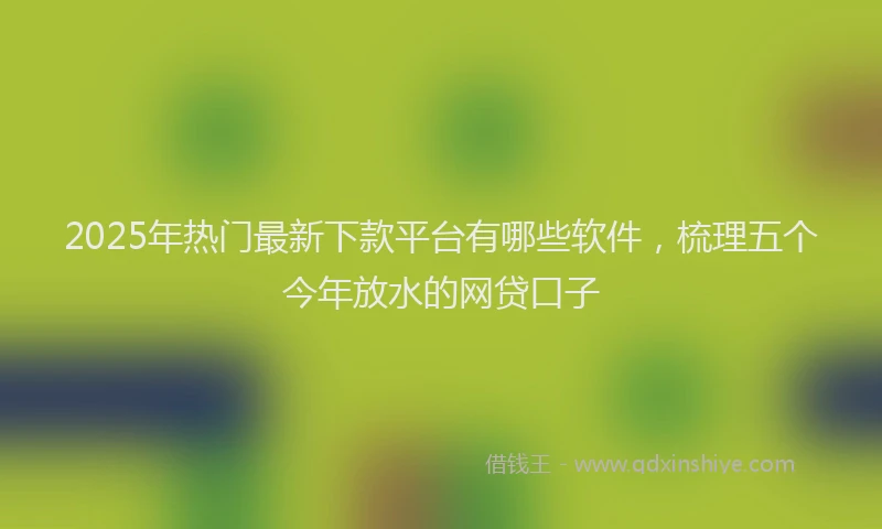 2025年热门最新下款平台有哪些软件，梳理五个今年放水的网贷口子