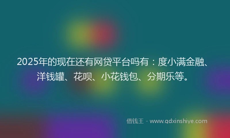 2025年的现在还有网贷平台吗有：度小满金融、洋钱罐、花呗、小花钱包、分期乐等。