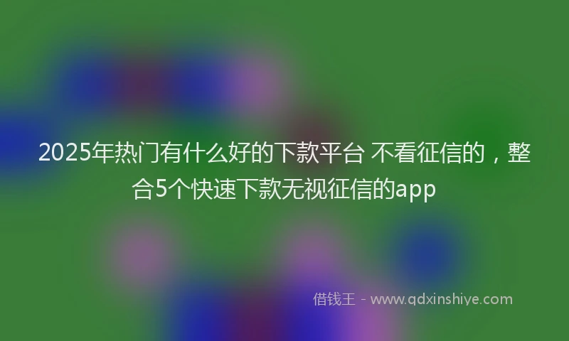 2025年热门有什么好的下款平台 不看征信的，整合5个快速下款无视征信的app