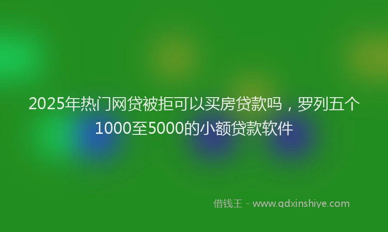2025年热门网贷被拒可以买房贷款吗，罗列五个1000至5000的小额贷款软件
