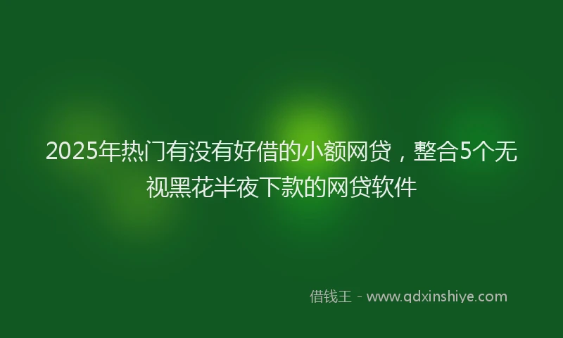 2025年热门有没有好借的小额网贷，整合5个无视黑花半夜下款的网贷软件