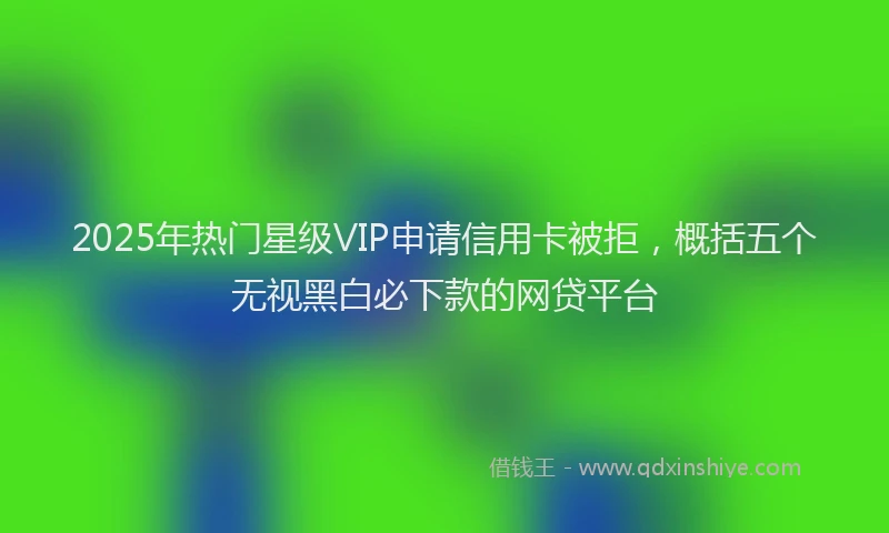 2025年热门星级VIP申请信用卡被拒，概括五个无视黑白必下款的网贷平台