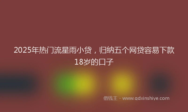 2025年热门流星雨小贷，归纳五个网贷容易下款18岁的口子