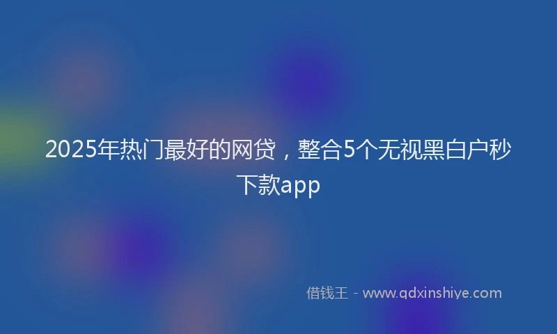 2025年热门最好的网贷，整合5个无视黑白户秒下款app